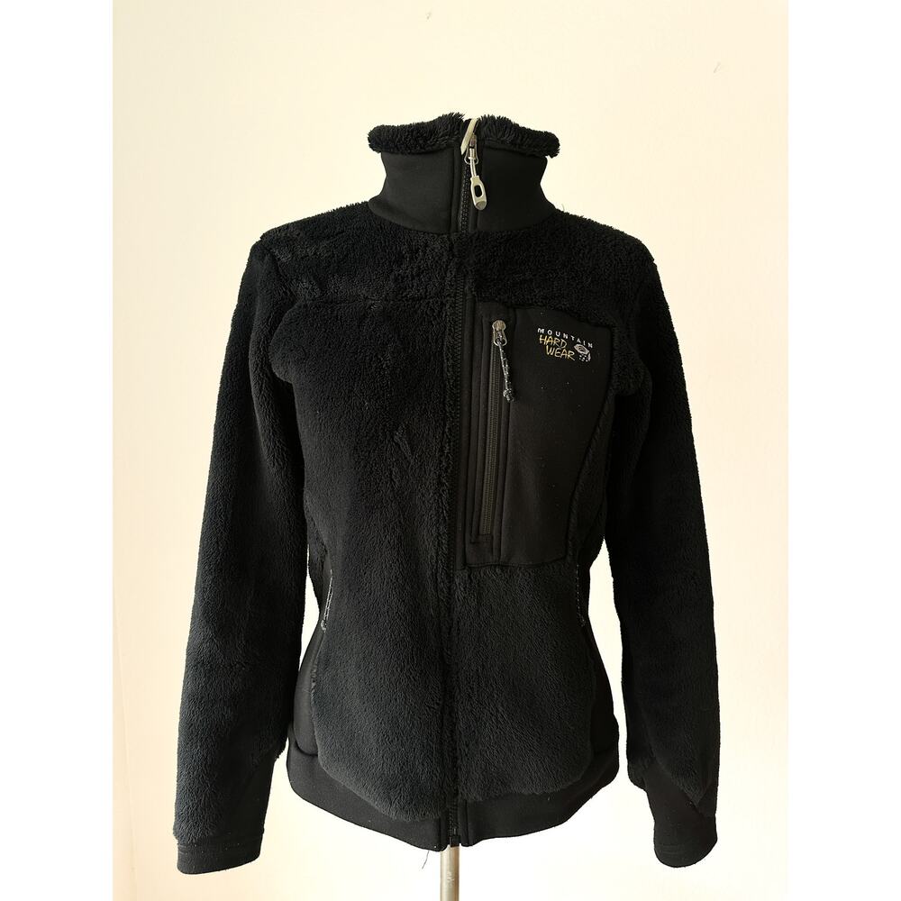 Mountain Hardwear High Loft Fleece Jacket Black Full Zip Women S Hiking